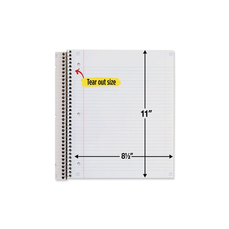 Five Star Wirebound Notebook with Two Pockets, 1-Subject, Medium/College Rule, Assorted Cover Color, (100) 11 x 8.5 Sheets, 3/Pack, 3 of 8