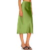 Women's Satin Midi Skirt - High Waist Slit Design with Comfortable Elastic Waistband Applegreen - 3 of 4