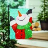 Evergreen Happy Snowman Suede Garden Flag 12 x 18 Inches Indoor Outdoor Decor - 3 of 4