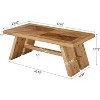 Lantine Solid Wood Coffee Table, 47-Inch Farmhouse Rectangle Center Table for Living Room - 3 of 4