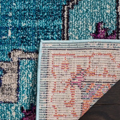 Bohemian Chic Blue Multi Handmade Tufted Area Rug - 6'7" x 9'2"