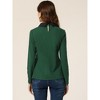 Allegra K Women's Pointed Collar Knit Contrast Neck Long Sleeve Party Shirt - 4 of 4