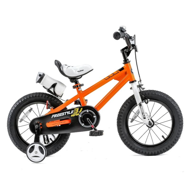RoyalBaby Freestyle Children Kids Bicycle w/Handbrake, Coasterbrake, Training Wheels, and Water Bottle, for Boys and Girls Ages 3 to 4, 2 of 7