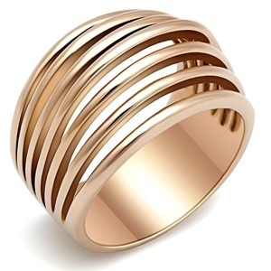 Slickblue IP Rose Gold Stainless Steel Ring for Women, No Stone, Minimalist Band Style, Size 5-10 - 1 of 4