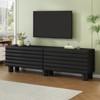 TiramisuBest Cream TV Stand with Arched Doors and Drawers for TVs up to 75 Inch Minimalist Media Console Rebound Device Iron Round Legs - 2 of 4