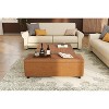 Mid-Century Storage Ottoman Bench – Synthetic Leather Stitching, Safety Hinges | 680LBS Capacity Bedroom Footrest - 2 of 4