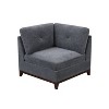 Royal Hampton 37 Inch Modular Corner Sofa Chair, Dark Gray Chenille, Solid Wood - 2 of 4