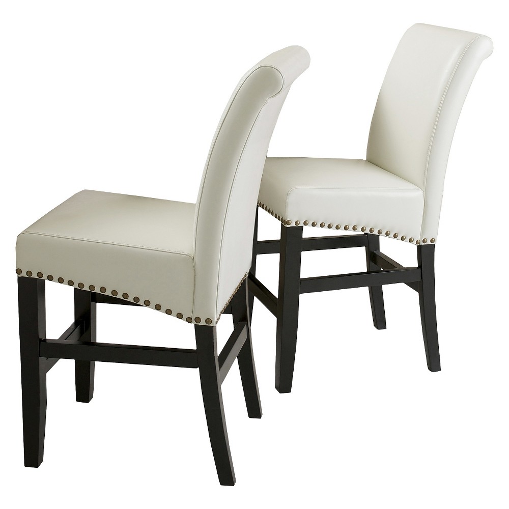 Set of 2 Lisette Leather 25 Counter Stool Ivory - Christopher Knight Home was $319.99 now $207.99 (35.0% off)