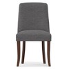 WyndenHall Set of 2 Haley Dining Chairs Slate Gray: Upholstered High Back, Wood Legs - 3 of 4