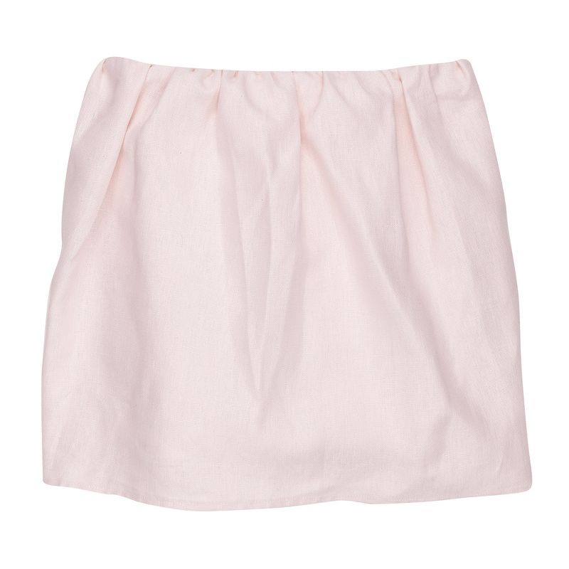 Lambs & Ivy Floral Garden Pink Linen Shirred Crib Skirt/Dust Ruffle, 2 of 4