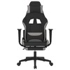 vidaXL Massage Gaming Chair with Footrest Black and Light Gray Fabric - 3 of 4