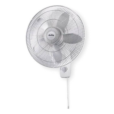 Air King 18 Inch 1/20 Horsepower 3-Speed Adjustable Commercial-Grade 90-Degree Oscillating Enclosed Workshop Home Garage Steel Wall Mounted Fan, White