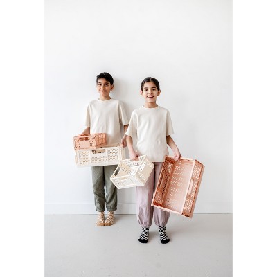 Large Clay Recycled Plastic Folding Storage Crate