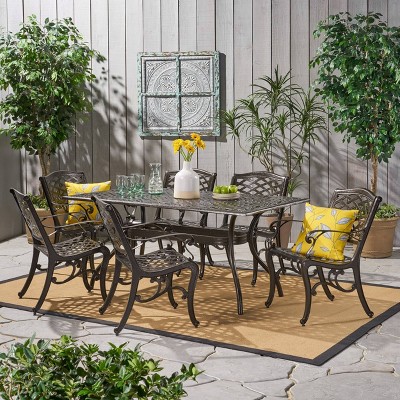 Christopher knight home hallandale set outlet of 2 cast aluminum patio chairs