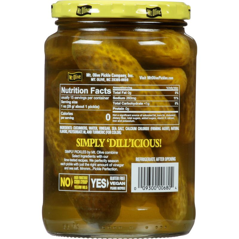Mt. Olive Simply Pickles Kosher Baby Dills - 24 fl oz, 2 of 5