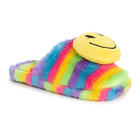 Lukees By Muk Luks Women s Minnie Slippers yellow Multi Smiley L