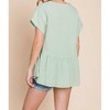 Women's Ruched Notched Short Sleeve Blouse - Cotton Bleu - 2 of 4