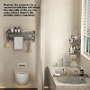 Attop Corner Shower Shelf (2-Pack) – Suction Cup/Drill-Free Bathroom Organizer with Towel Bar Hooks (Matte Gray) - 3 of 4