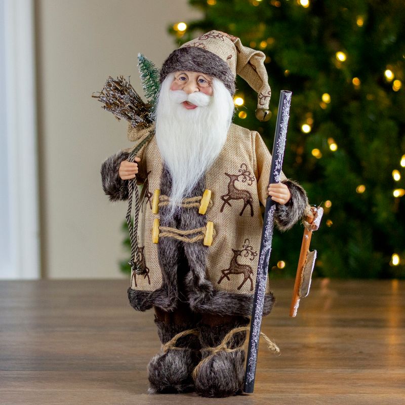 Northlight 16.5" Country Rustic Santa Claus with Wooden Sled and Gifts Christmas Figure, 2 of 7
