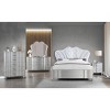 Vynxaria Traditional 3-Drawer Nightstand, Silver Wood Build, Metal Drawer Pulls, Part of 5-Piece Set (Upholstered Headboard/Dresser/Mirror/Tall Chest) - 4 of 4