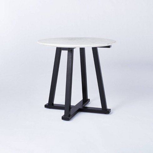 Round Marble Accent Table White Black Threshold Designed With Studio Mcgee Target