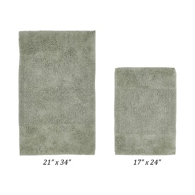 Granada 2 Piece Bath Rug Set 100% Premium Cotton Tufted Non-Slip Backing Bathmats for Bathroom, Super Soft Absorbent, Machine Washable