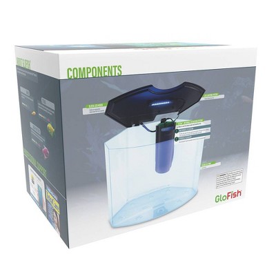 GloFish 5-Gallon Crescent Aquarium Kit with Blue LED Light