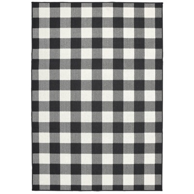 Oriental Weavers Marina 1932K Black/ Ivory Indoor/Outdoor Area Rug - 5'3" x 7'6"