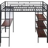 Streamdale Full Size Loft Metal Bed With 3 Layers Of Shelves And Desk, Stylish Metal Frame Bed With Board - 3 of 4