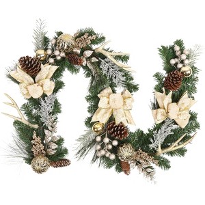 Christmas Norfolk Pine Garland,Realistic Cedar Garland Artificial Pine Cypress Vines,Greenery Garlands for Holiday Xmas Indoor Mantle Decor - 1 of 4
