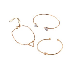 SOHI Women's California Gold The Traid Multi-Layer Bracelet - 1 of 4