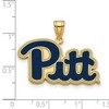 Black Bow Jewelry 14k Yellow Gold Plated Sterling Silver Pittsburgh Panthers NCAA Large Pendant - 2 of 3