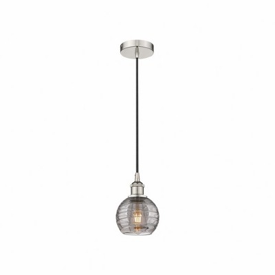 Athens Deco Swirl - 1 Light Mini Pendant In Industrial Style-8.75 Inches Tall and 6 Inches Wide