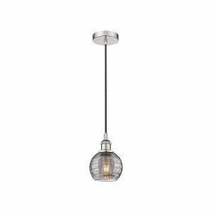 Athens Deco Swirl - 1 Light Mini Pendant In Industrial Style-8.75 Inches Tall and 6 Inches Wide - 1 of 1