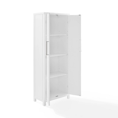 White Birch Coastal Storage Cabinet with Adjustable Shelves