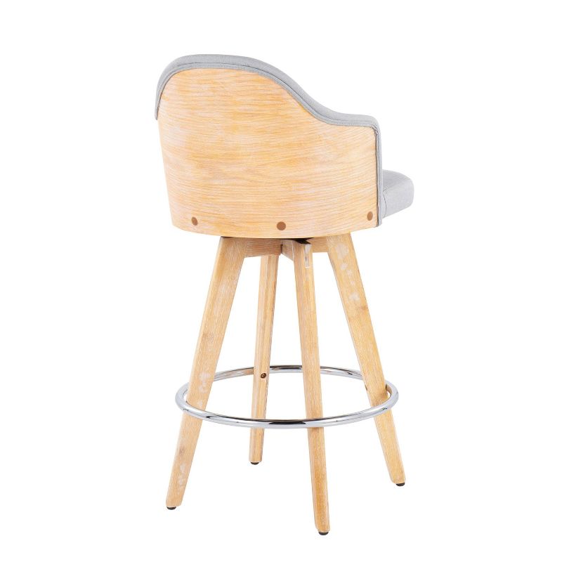 Set of 2 Ahoy Bamboo/Polyester Counter Height Barstools - LumiSource, 5 of 11