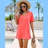 AI'MAGE Women's Swimsuit Coverup Short Sleeve Bathing Suit Cover Up Casual T-Shirt Dress Loose Beachwear Coverups S-3XL - 2 of 3