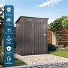 Outdoor Storage Shed, Compact Design Storage Shed with Lockable Door and Vents, Galvanized Steel Tool Shed with Pitched Roof-Coolbibila - 3 of 4