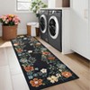 Green Floral Runner Rug Washable Rug, Non-Slip Non-Shedding Kitchen Carpet, Low Pile Stain-Resistant Foldable , for Entryway, Laundry Room, Bathroom - 3 of 4
