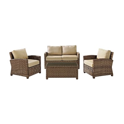 Bradenton 4-Piece Sand Wicker Outdoor Seating Set