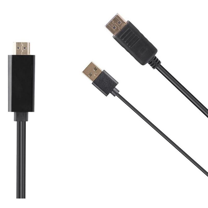 Monoprice HDMI to DisplayPort 1.2a Cable - 3 Feet | 4K@60Hz, For Blu-ray Disc Player / Video Game Console / Apple TV / Laptop Computer and More, 1 of 5