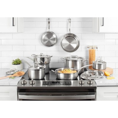 MultiClad Pro Stainless Steel 12-Piece Cookware Set with Bonus Baking Sheets