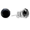 Pompeii3 2ct Black Spinel Studs 6mm Earrings 14K White Gold - 3 of 4