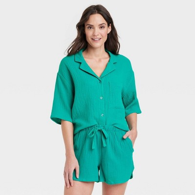 Image of Women's 100% Cotton Gauze Top - Stars Above™ Jade XXL