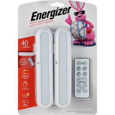 Energizer 10 2pk 70 Lumens Battery Operated LED Cabinet Lights Bar with  Wireless RF White