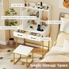Resenkos Vanity Desk - Storage Drawers, Built-In Charging Station, Multifunctional Dressing Table - White - 2 of 4