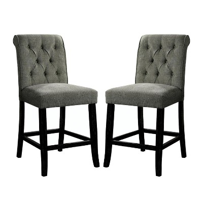NicBex Set of 2 Dining Chair Modern Chenille Fabric Upholstered Dining Room Chairs with Tufted Button Backrest
