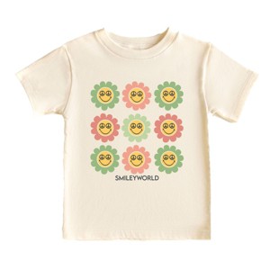 SmileyWorld Flowers With Sunglasses - Toddler Short Sleeve Graphic T-Shirt - 1 of 4