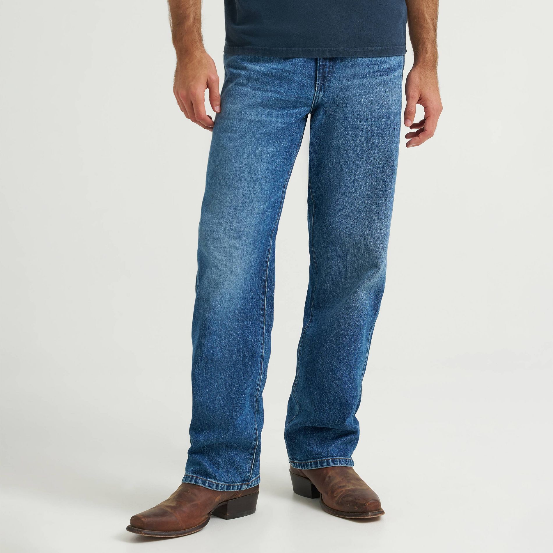Wrangler Men's Vintage Worn Loose Straight Jeans - Medium Wash