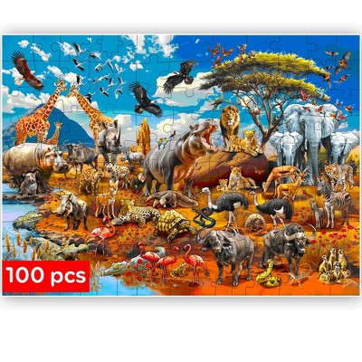 QUOKKA 100 Piece Puzzles for Kids 4 5 6 Years Old – Floor Puzzles for Kids 6 7 8 Year Old